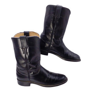 Justin Womens Classic Roper Boot Black L3703 Leather Cowhide Womens Size 7B